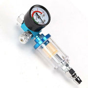 DURAFORCE 1/4" Spray Gun & In-Line Water Trap Filter Tool Air Pressure Regulator Gauge