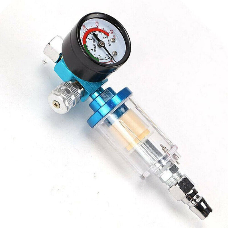 DURAFORCE 1/4" Spray Gun & In-Line Water Trap Filter Tool Air Pressure Regulator Gauge