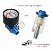 DURAFORCE 1/4" Spray Gun & In-Line Water Trap Filter Tool Air Pressure Regulator Gauge