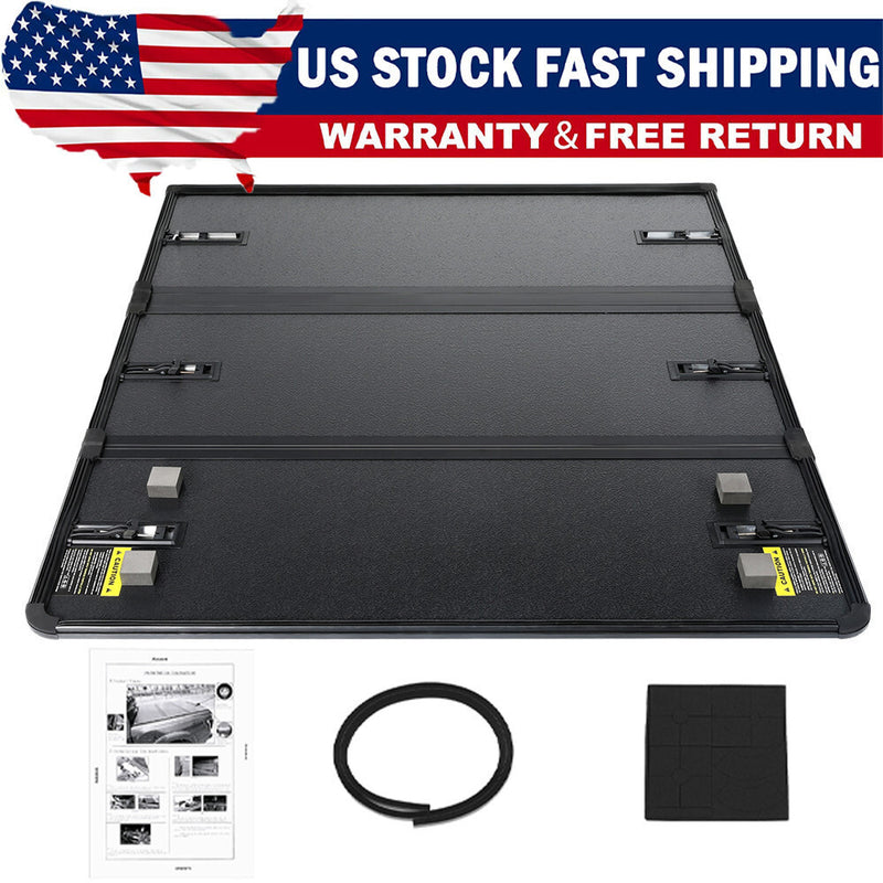 DURAFORCE 5FT Hard Tri-Fold Fit 2017-2024 Honda Ridgeline Folding Tonneau Cover Truck Bed.