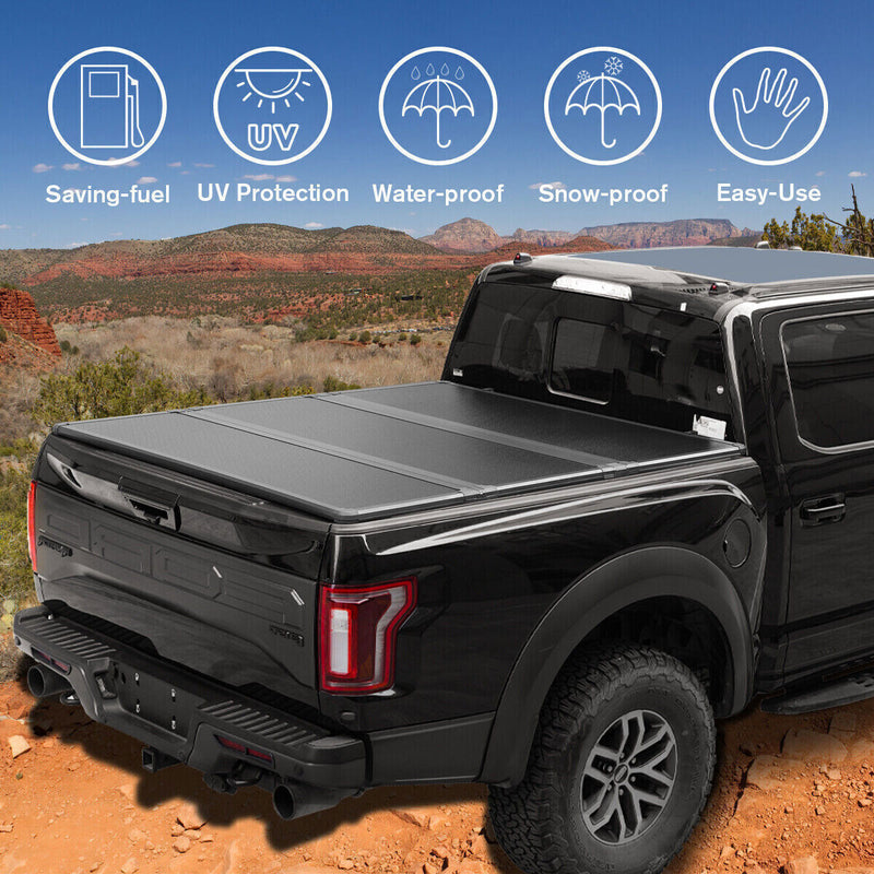 DURAFORCE 5FT Hard Tri-Fold Fit 2017-2024 Honda Ridgeline Folding Tonneau Cover Truck Bed.