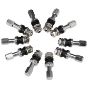 DURAFORCE 10pc Stainless Steel Wheel Tire Valve Stems Hight Pressure Bolt in w/ Caps
