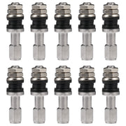 DURAFORCE 10pc Stainless Steel Wheel Tire Valve Stems Hight Pressure Bolt in w/ Caps