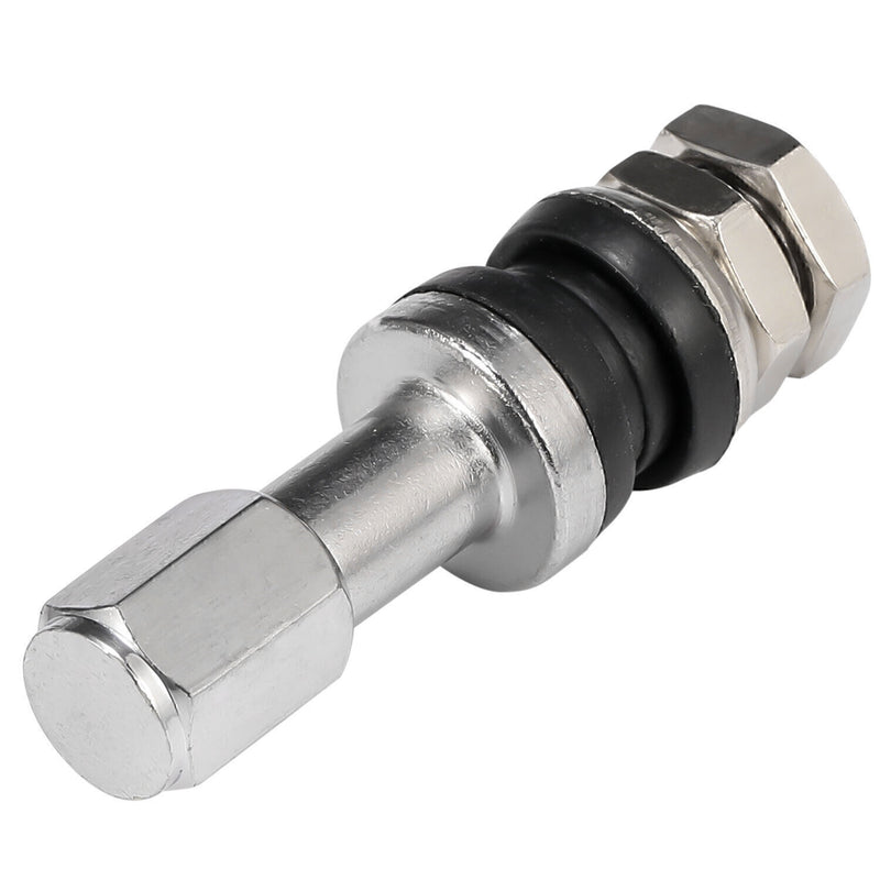 DURAFORCE 10pc Stainless Steel Wheel Tire Valve Stems Hight Pressure Bolt in w/ Caps