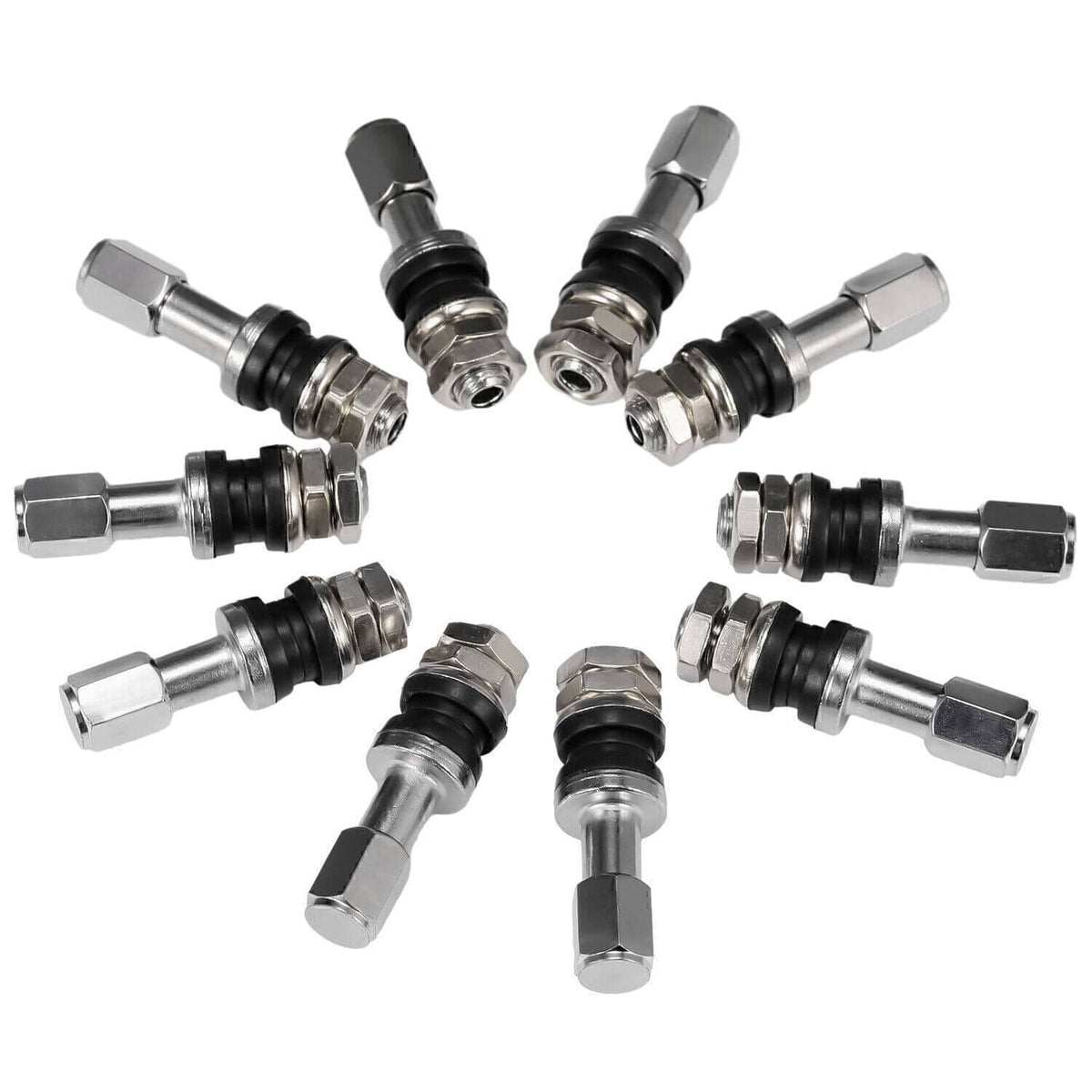10pc Stainless Steel Wheel Tire Valve Stems Hight Pressure Bolt in w ...