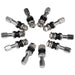 DURAFORCE 10pc Stainless Steel Wheel Tire Valve Stems Hight Pressure Bolt in w/ Caps