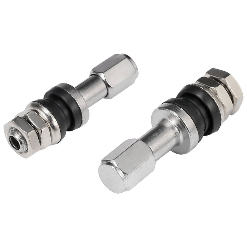 DURAFORCE 10pc Stainless Steel Wheel Tire Valve Stems Hight Pressure Bolt in w/ Caps