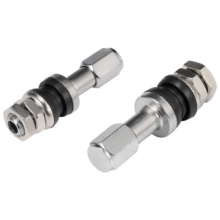 DURAFORCE 10pc Stainless Steel Wheel Tire Valve Stems Hight Pressure Bolt in w/ Caps