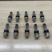 DURAFORCE 10pc Stainless Steel Wheel Tire Valve Stems Hight Pressure Bolt in w/ Caps