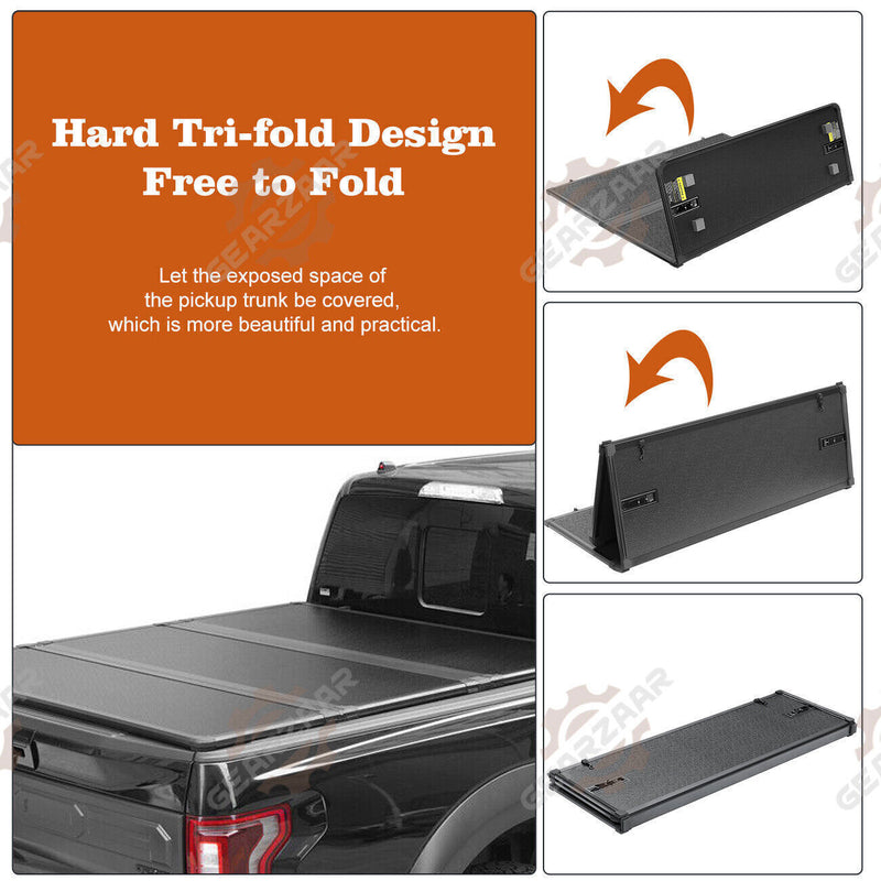 DURAFORCE Hard Truck Tonneau Cover For 2019 - 2023 2024 Ford Ranger 5FT Short Bed TRI-Fold