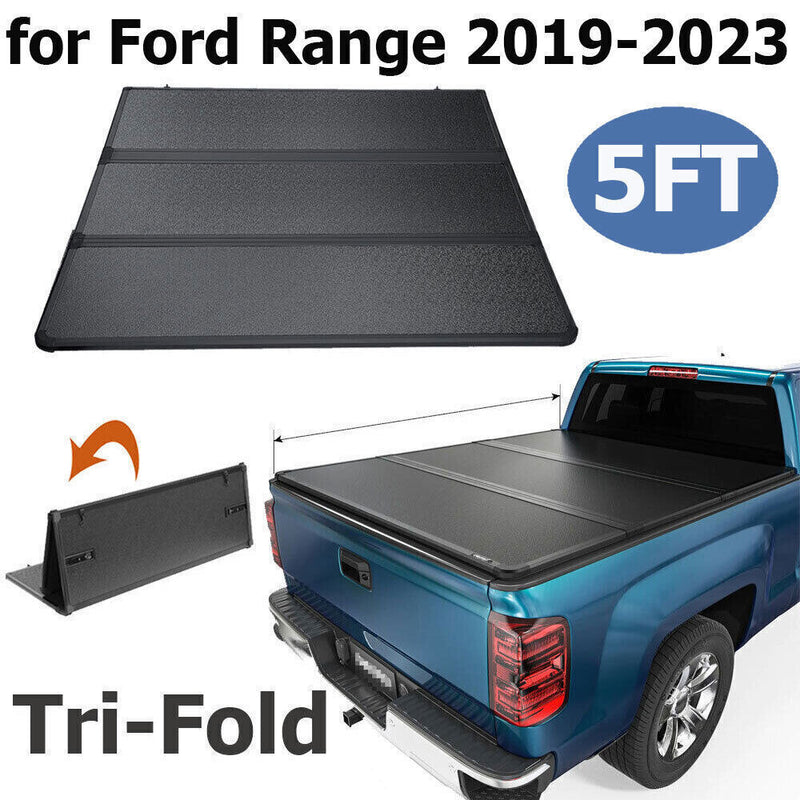 DURAFORCE Hard Truck Tonneau Cover For 2019 - 2023 2024 Ford Ranger 5FT Short Bed TRI-Fold