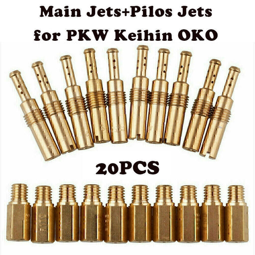 DURAFORCE 20Pcs Carburetor Main Jet kit & Slow/Pilot Jet Tool for PWK Keihin OKO CVK
