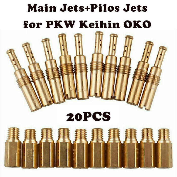 DURAFORCE 20Pcs Carburetor Main Jet kit & Slow/Pilot Jet Tool for PWK Keihin OKO CVK