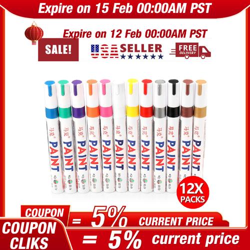 DURAFORCE 12colors Waterproof Permanent Paint Marker Pen Car Tyre Tire Tread Rubber Metal