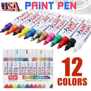DURAFORCE 12colors Waterproof Permanent Paint Marker Pen Car Tyre Tire Tread Rubber Metal