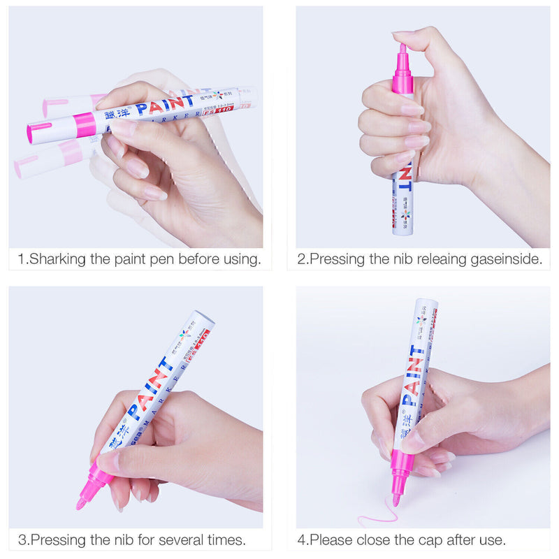 DURAFORCE 12colors Waterproof Permanent Paint Marker Pen Car Tyre Tire Tread Rubber Metal