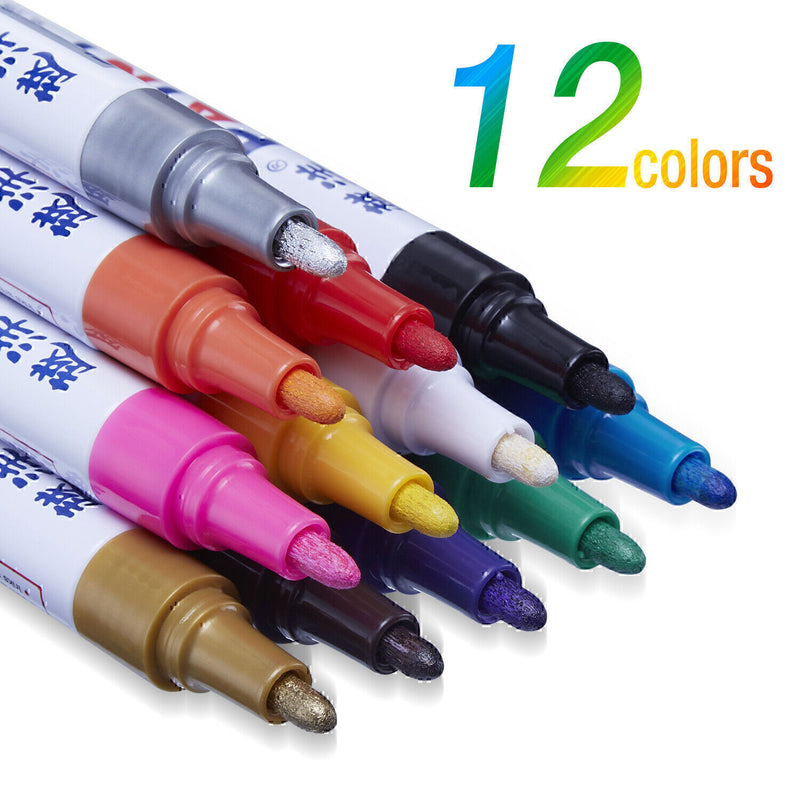 DURAFORCE 12colors Waterproof Permanent Paint Marker Pen Car Tyre Tire Tread Rubber Metal