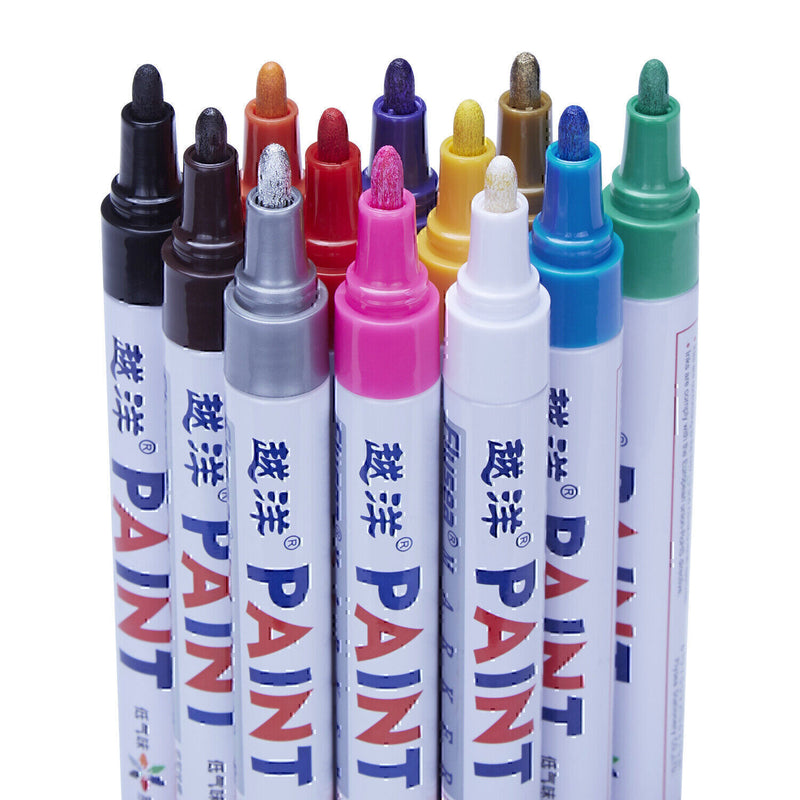 DURAFORCE 12colors Waterproof Permanent Paint Marker Pen Car Tyre Tire Tread Rubber Metal