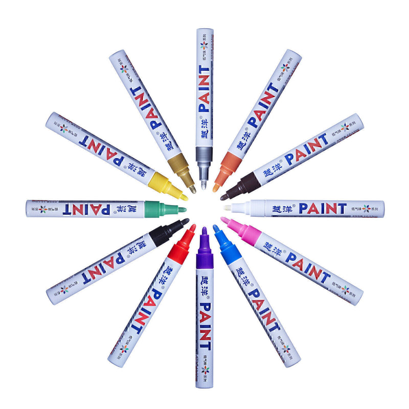 DURAFORCE 12colors Waterproof Permanent Paint Marker Pen Car Tyre Tire Tread Rubber Metal