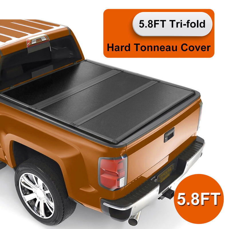 DURAFORCE New 4.6FT Hard Tri-Fold for 2022-2024 Ford Maverick Tonneau Cover Truck Bed