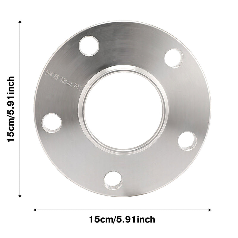 DURAFORCE 2* HUBCENTRIC WHEEL SPACERS | 5X4.75 5X120.65 5X120.7 | 70.3 CB | 12MM 0.47"