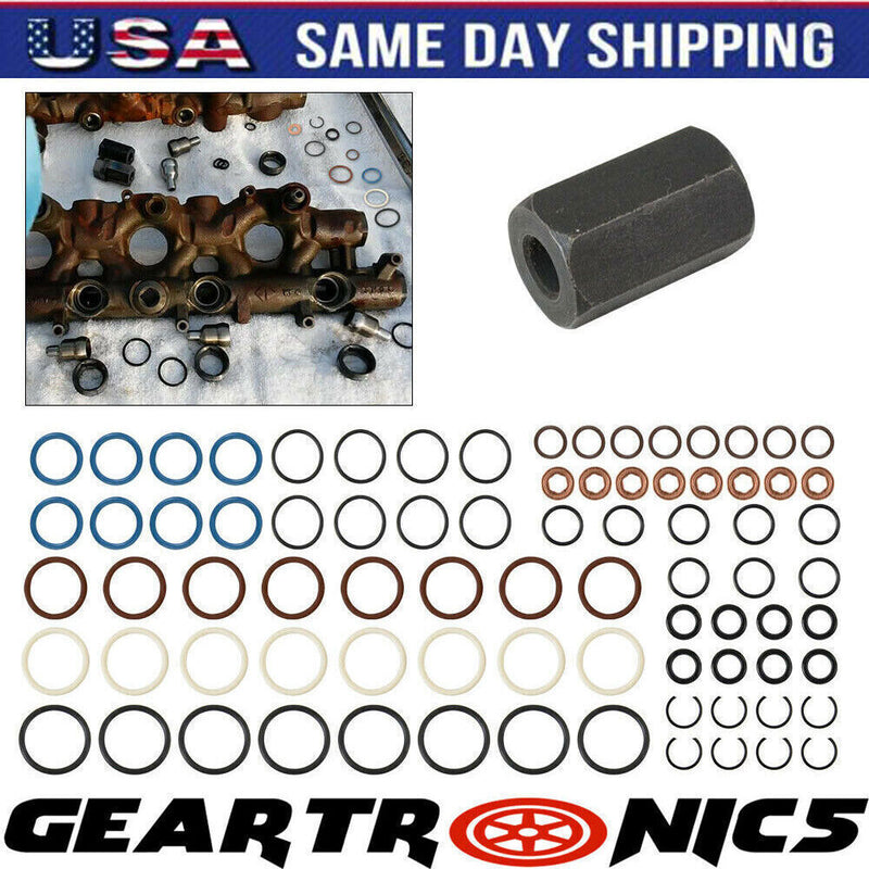 DURAFORCE For Ford 6.0L Powerstroke Oil Rail Leak Repair Kit Tool O-rings & Injector Seal