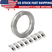 DURAFORCE 11.5FT Adjustable Large Hose Clamps Worm Gear Stainless Steel Clamp +8 Fastener
