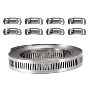 DURAFORCE 11.5FT Adjustable Large Hose Clamps Worm Gear Stainless Steel Clamp +8 Fastener