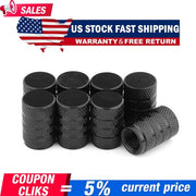 DURAFORCE 8x Tire Valve Air Dust Cover Stem Caps - Wheel Car Truck SUV Bike /Black