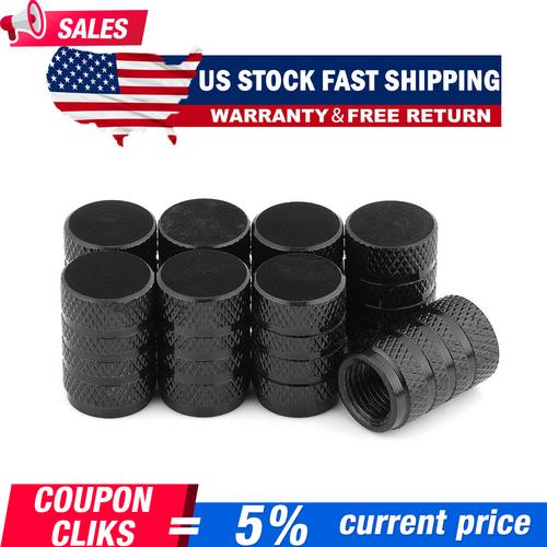 DURAFORCE 8x Tire Valve Air Dust Cover Stem Caps - Wheel Car Truck SUV Bike /Black