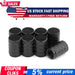 DURAFORCE 8x Tire Valve Air Dust Cover Stem Caps - Wheel Car Truck SUV Bike /Black