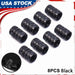 DURAFORCE 8x Tire Valve Air Dust Cover Stem Caps - Wheel Car Truck SUV Bike /Black