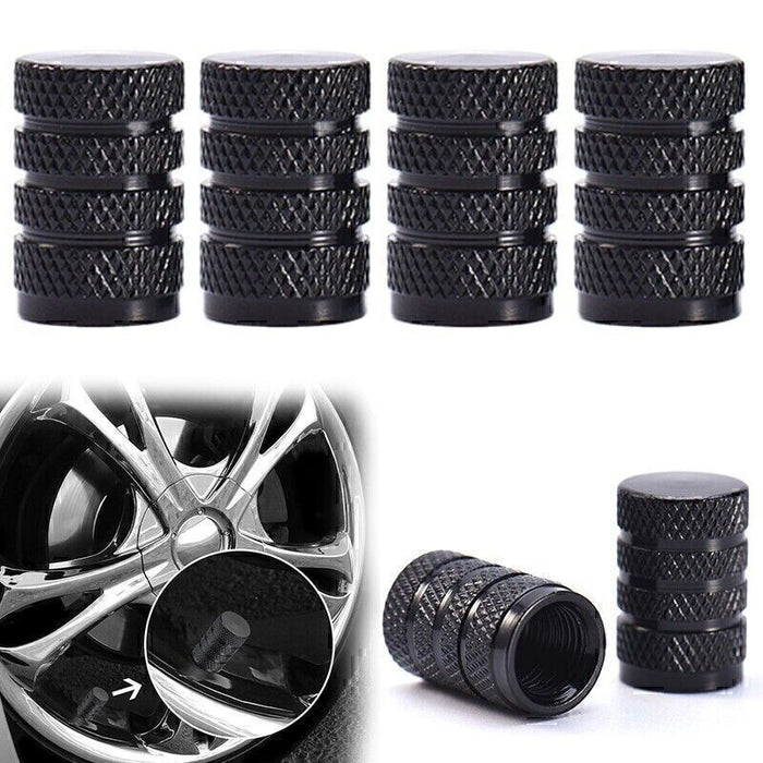 DURAFORCE 8x Tire Valve Air Dust Cover Stem Caps - Wheel Car Truck SUV Bike /Black