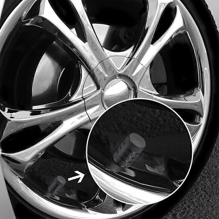 DURAFORCE 8x Tire Valve Air Dust Cover Stem Caps - Wheel Car Truck SUV Bike /Black