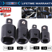 DURAFORCE 4PCS 3/8" to 1/4" 1/2 inch Drive Ratchet SOCKET ADAPTER REDUCER Air Impact KITS!