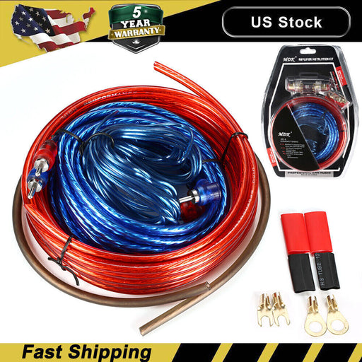 DURAFORCE 1500W Amp Auto Audio Cable Kit Amplifier Install RCA Subwoofer Sub Wiring 8Gaug!