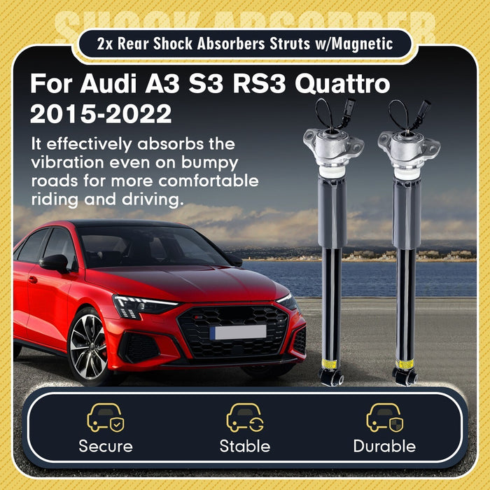 DURAFORCE 2* Rear Shock Absorbers w/Magnetic For Audi A3 S3 RS3 Quattro 2015-22 8V0513021