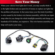 DURAFORCE 2X Headlight Wiring Harness For 2007-2014 Chevrolet Silverado 2500 HD 25962806