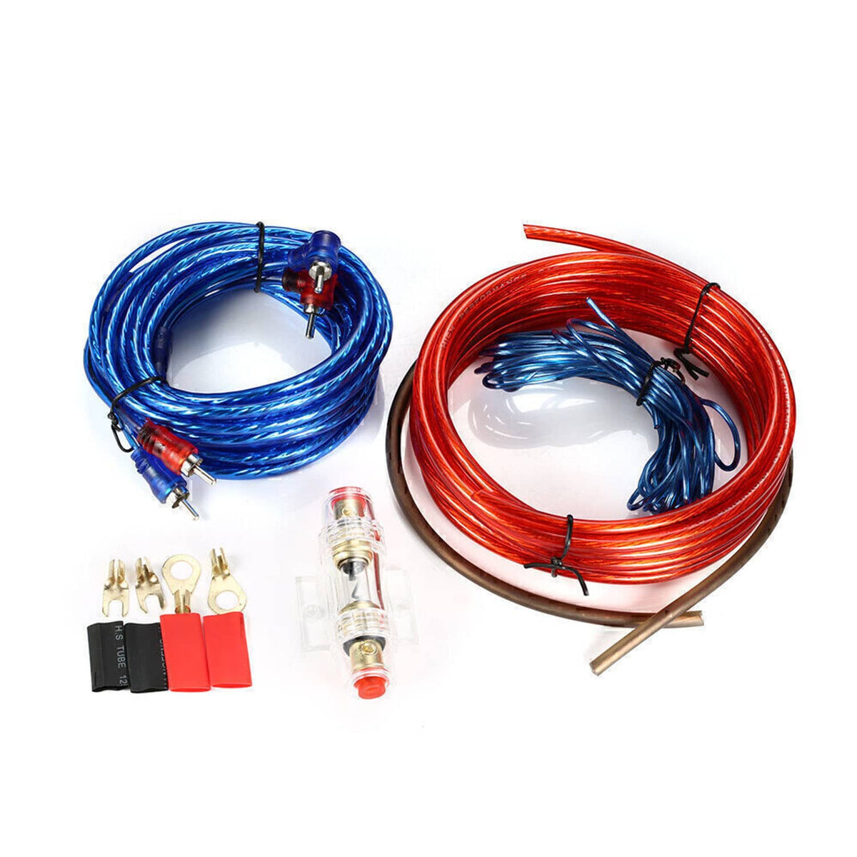 Car Audio Cable 1500W Amp Amplifier Install RCA Subwoofer Sub Wiring 8 ...