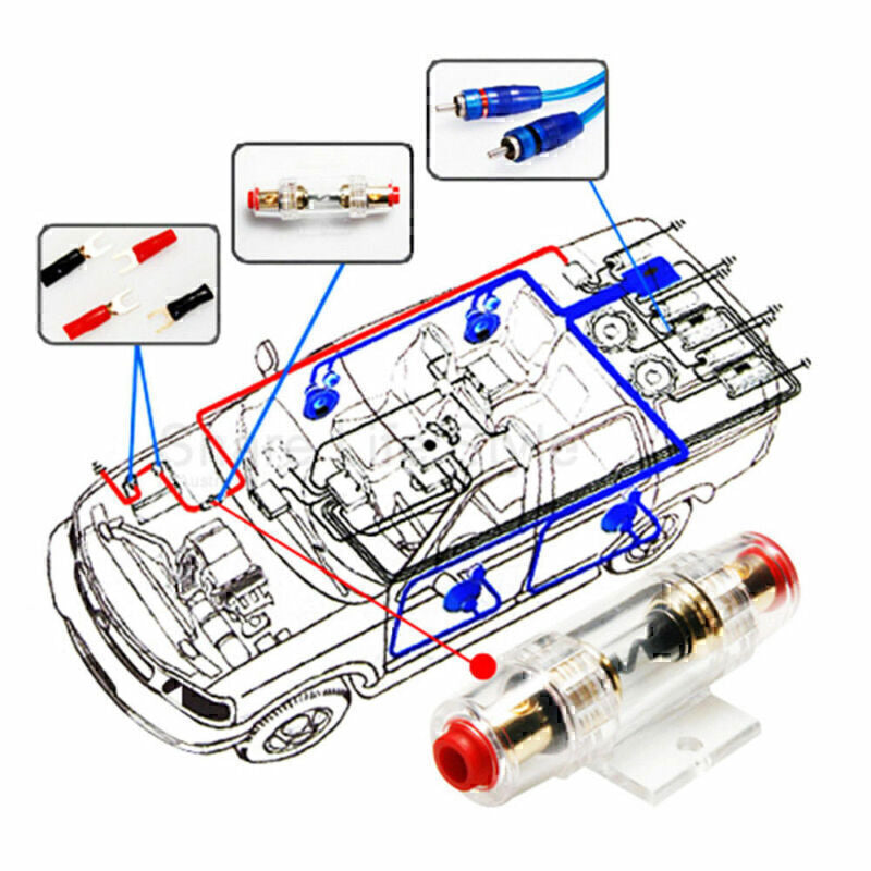 DURAFORCE Car Audio Cable 1500W Amp Amplifier Install RCA Subwoofer Sub Wiring 8 Gauge US