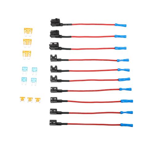 DURAFORCE 10pcs 12V Car Add-a-Circuit Fuse Adapter w/ Standard Mini TAP Blade Fuse Holder!