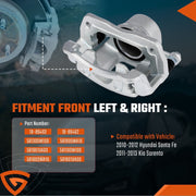 DURAFORCE 2x Disc Brake Caliper w/ Bracket Front Left & Right for Hyundai Santa Fe 10-12