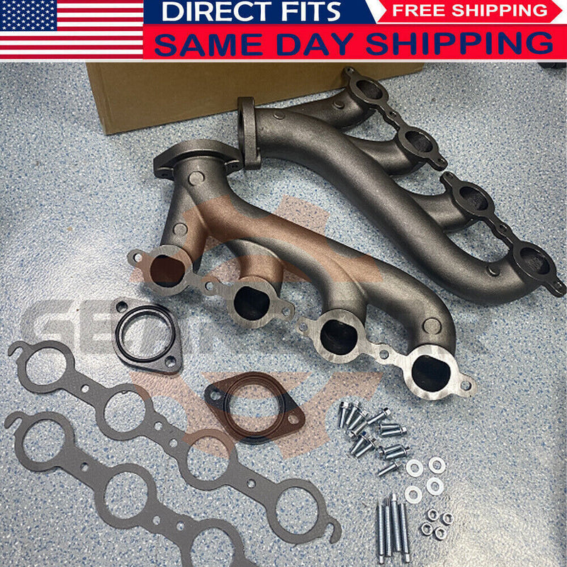 DURAFORCE LS Swap Cast Iron Manifold Headers w/ Gasket for Chevy LS1 LS2 LS3 4.8 5.3 6.0L