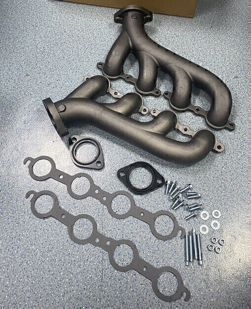 DURAFORCE LS Swap Cast Iron Manifold Headers w/ Gasket for Chevy LS1 LS2 LS3 4.8 5.3 6.0L