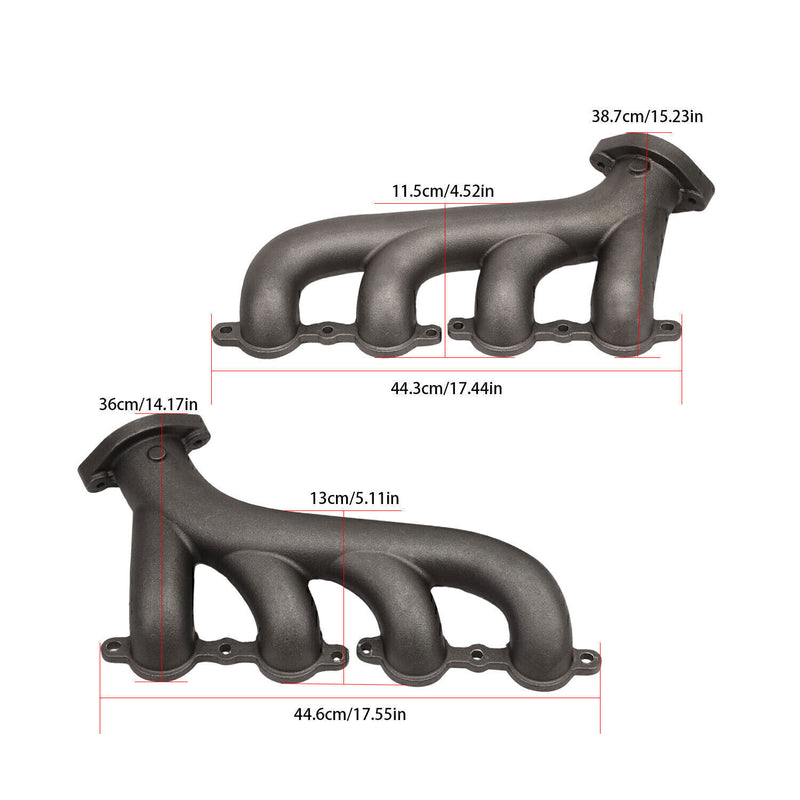 DURAFORCE LS Swap Cast Iron Manifold Headers w/ Gasket for Chevy LS1 LS2 LS3 4.8 5.3 6.0L