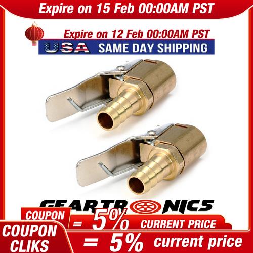 DURAFORCE 2 pcs Open Flow Straight Lock-On Air Chuck with Clip for Tire Inflator Car Tool