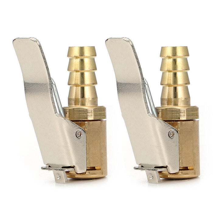 DURAFORCE 2 pcs Open Flow Straight Lock-On Air Chuck with Clip for Tire Inflator Car Tool