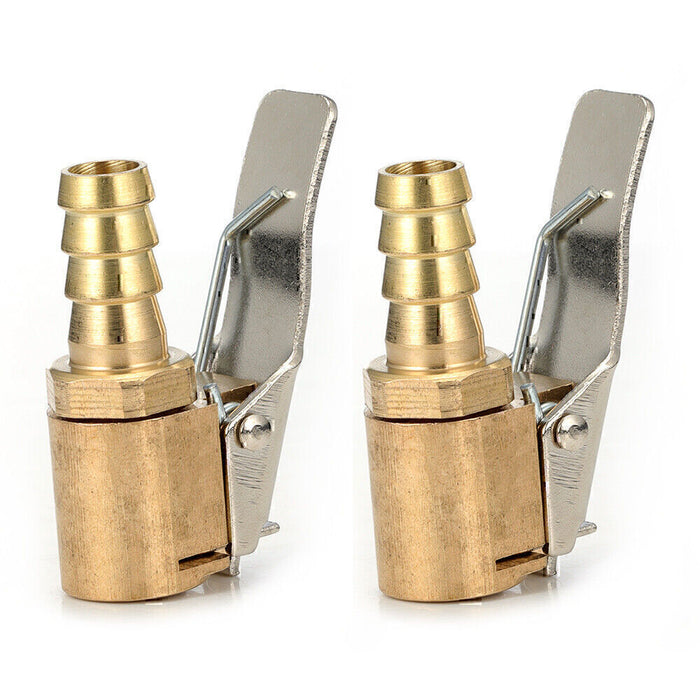 DURAFORCE 2 pcs Open Flow Straight Lock-On Air Chuck with Clip for Tire Inflator Car Tool