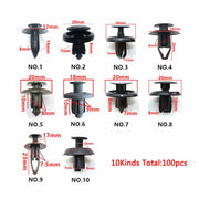 DURAFORCE 100 pcs Fender Clips Trim Car Auto Push Pin Rivet Bumper Fastener Panel-Retainer