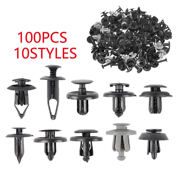 DURAFORCE 100 pcs Fender Clips Trim Car Auto Push Pin Rivet Bumper Fastener Panel-Retainer